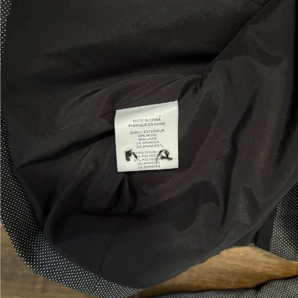 Women’s Theory Charcoal Gray Sz S Blazer Shoulder Pads Office Professional Wool - Picture 8 of 12